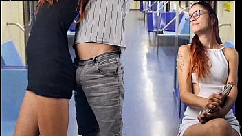 Slutty student lets stranger grope her ass in public!